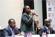 Chairperson of the Board Ms Gabsie Mathenjwa responding to questions